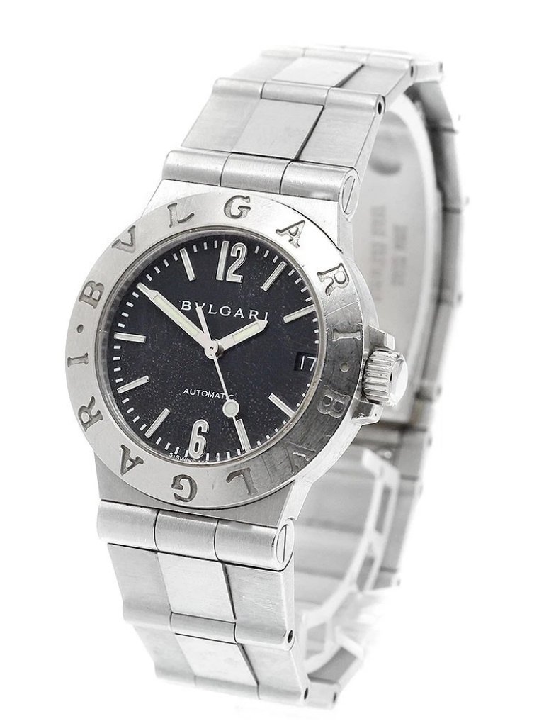Bvlgari Diagono Lcv29s Date Black Dial Automatic Ladies Watch916932